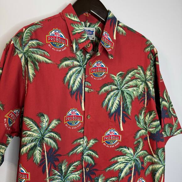Reyn Spooner Pro Bowl 2005 Hawaiian Aloha Shirt Red Hawaii NFL Football XL - Picture 5 of 11